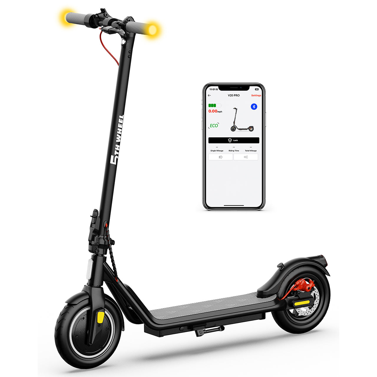 V20Pro Electric Scooter with Turn Signals | 350W Motor, 18 Mph, 10" Tires